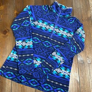 Eddie Bauer Ascent Jacket Pullover Fleece Half Zip Winter Blue Womens M